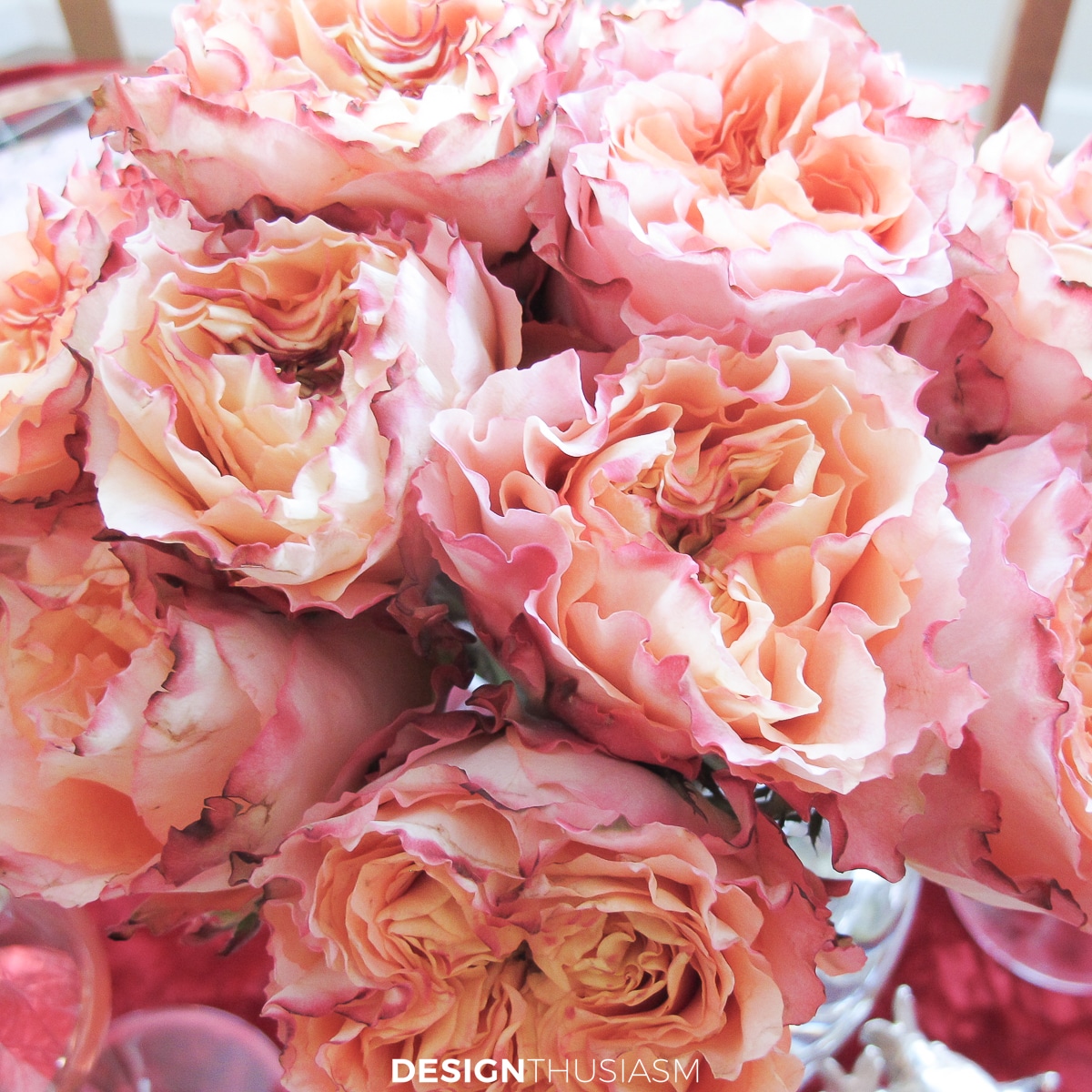 Valentines table florals