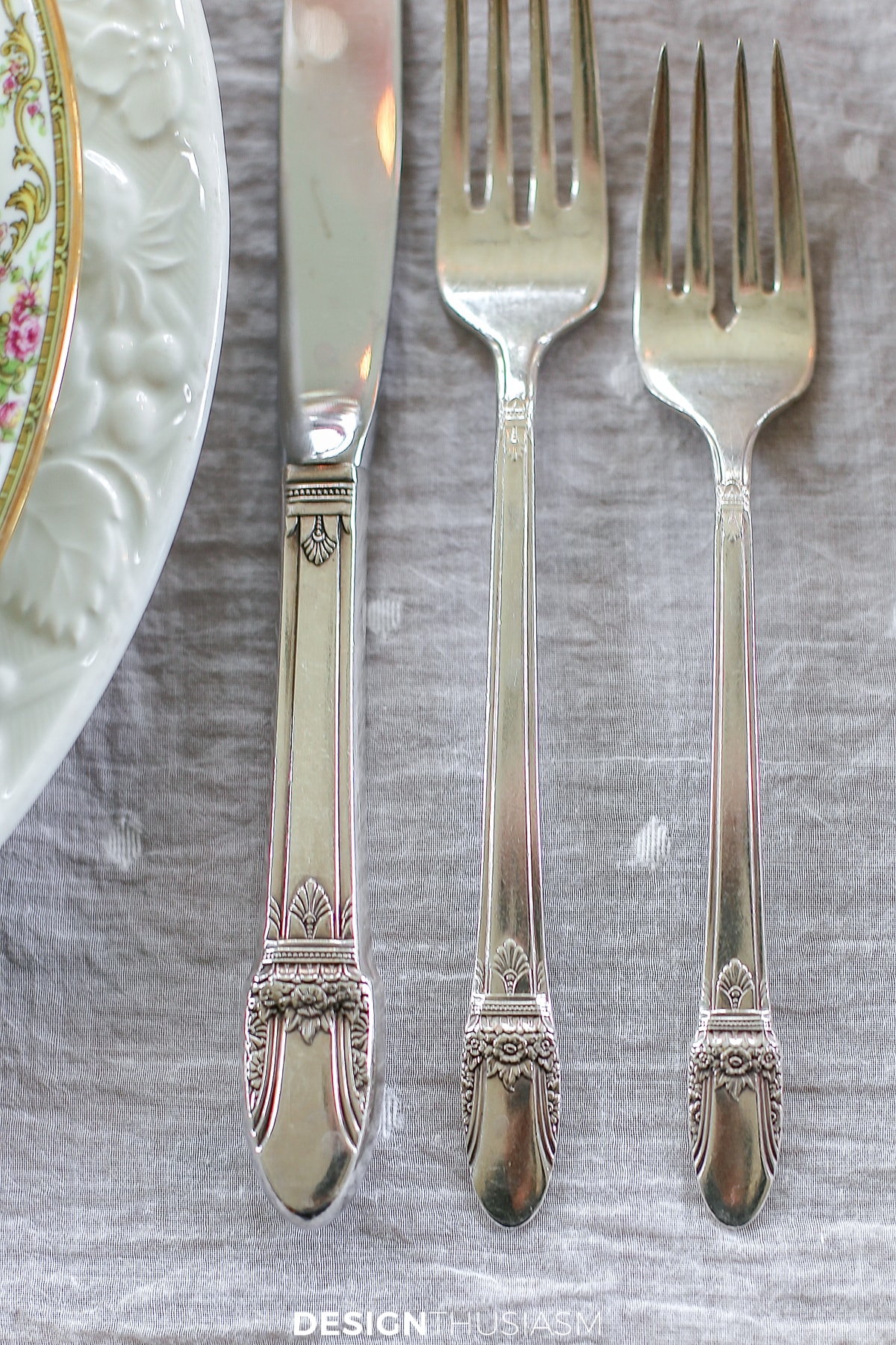 vintage tablescapes silver flatware