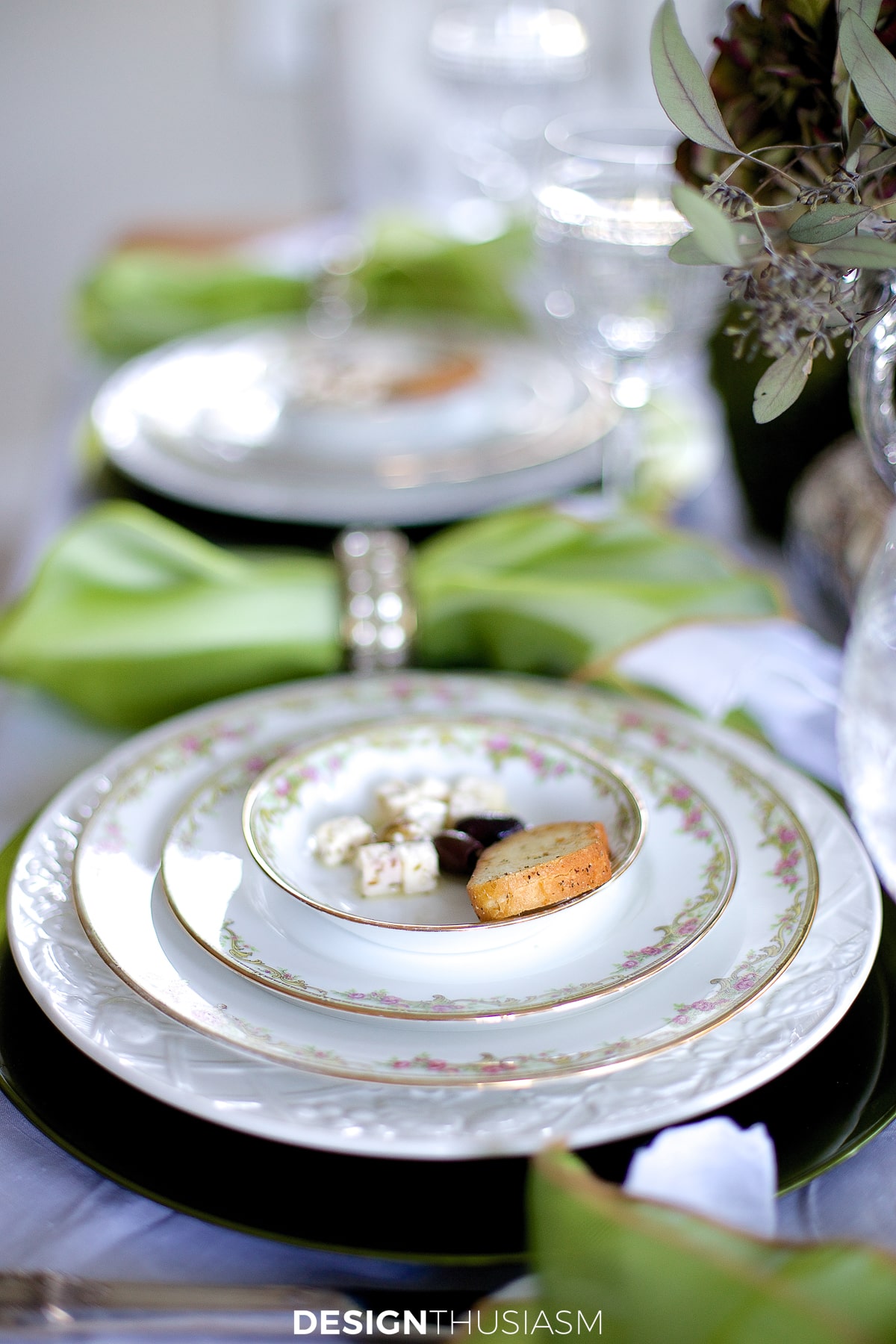 side view of casual formal mix table