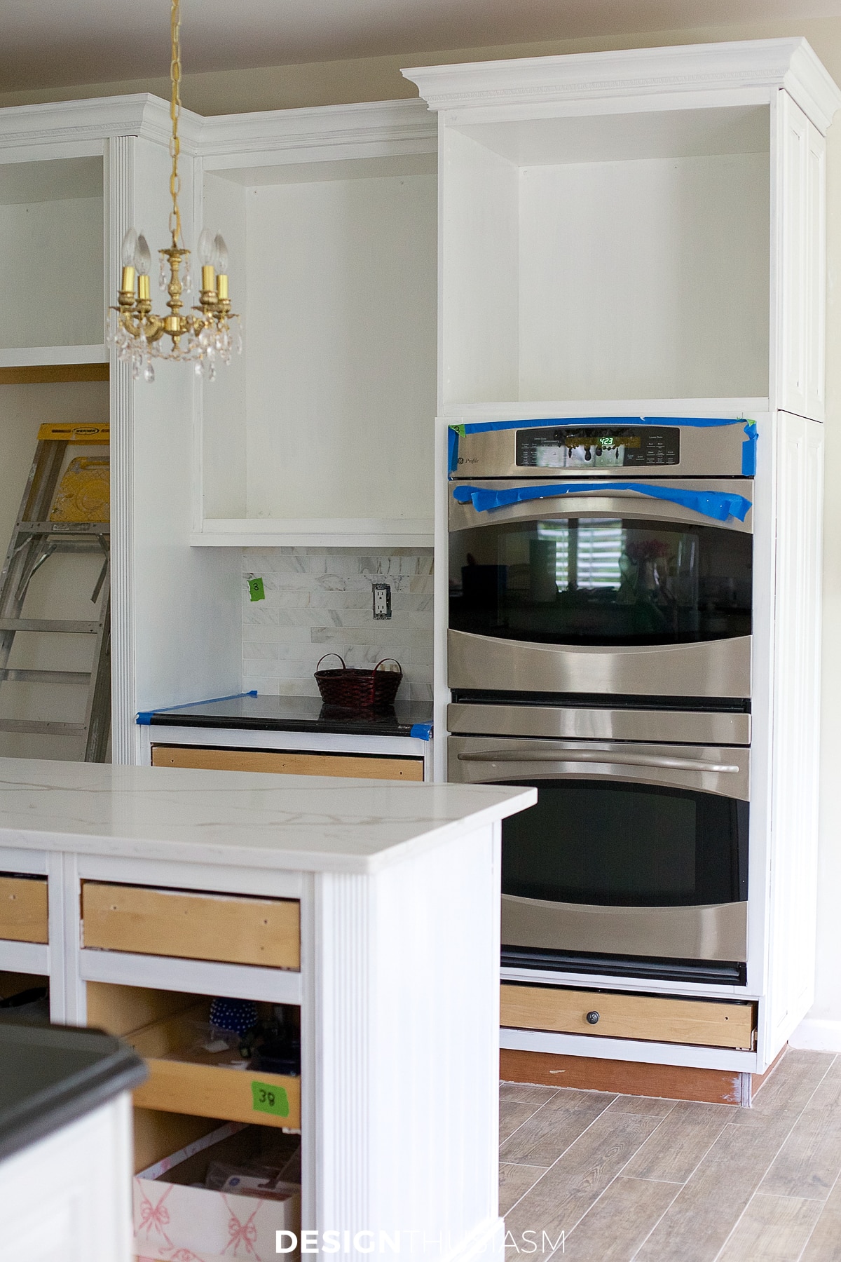 painted cabinets inside