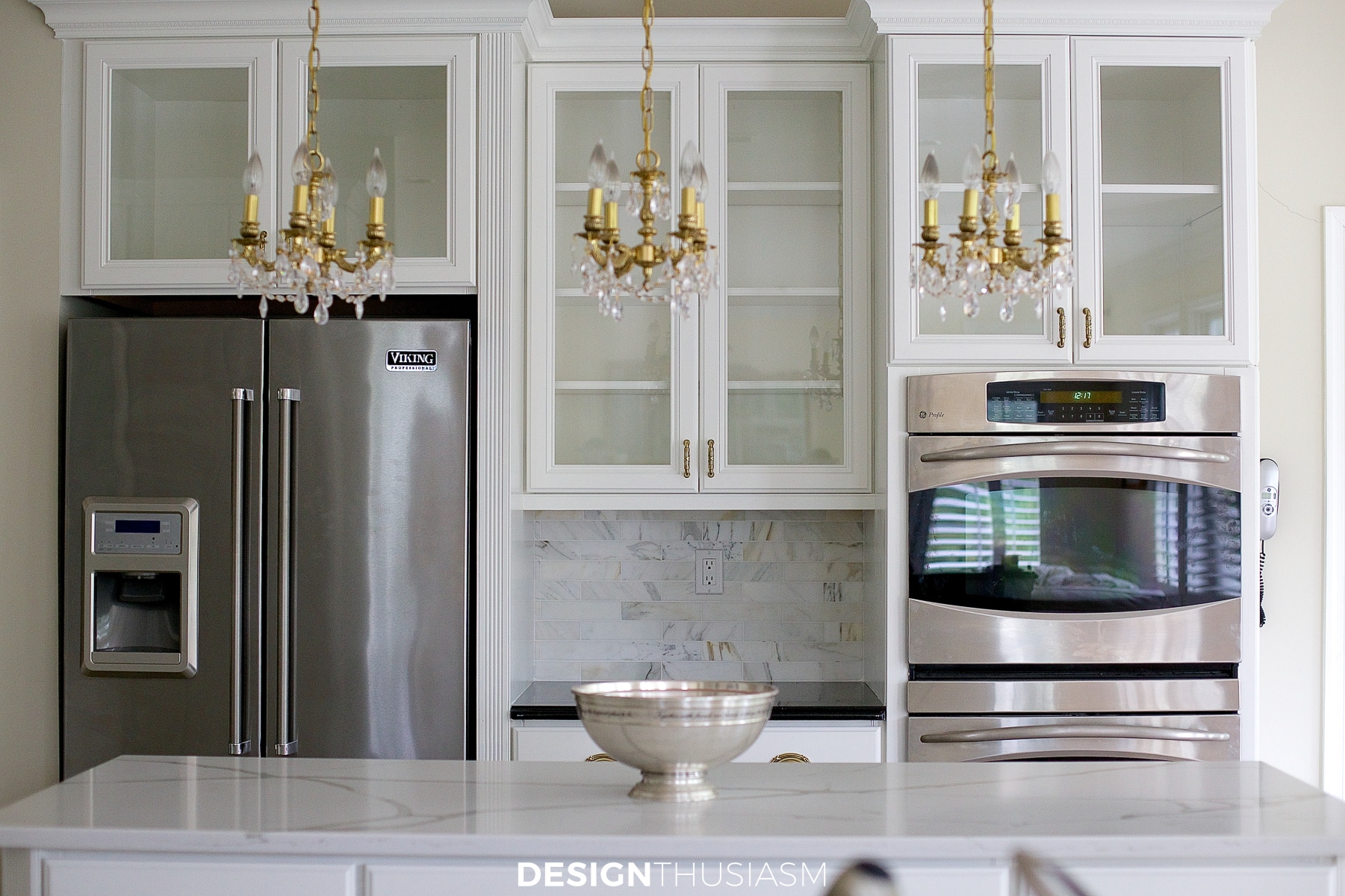 painted cabinets in white kitchen