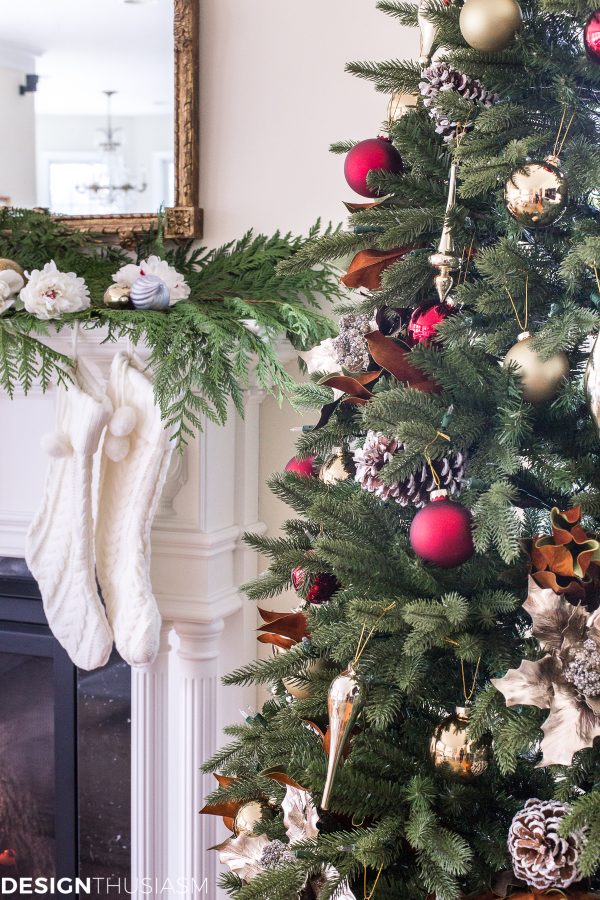 Adding Cheer to the Family Room with a Slim Christmas Tree
