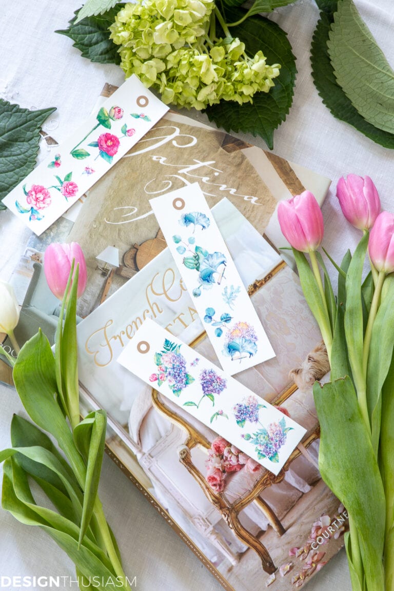 Free Printable Bookmarks and Labels with Spring Art