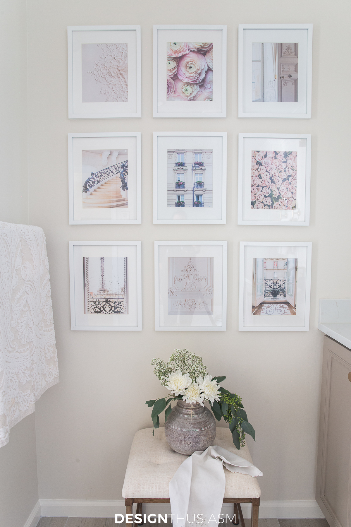 Bath remodel gallery wall