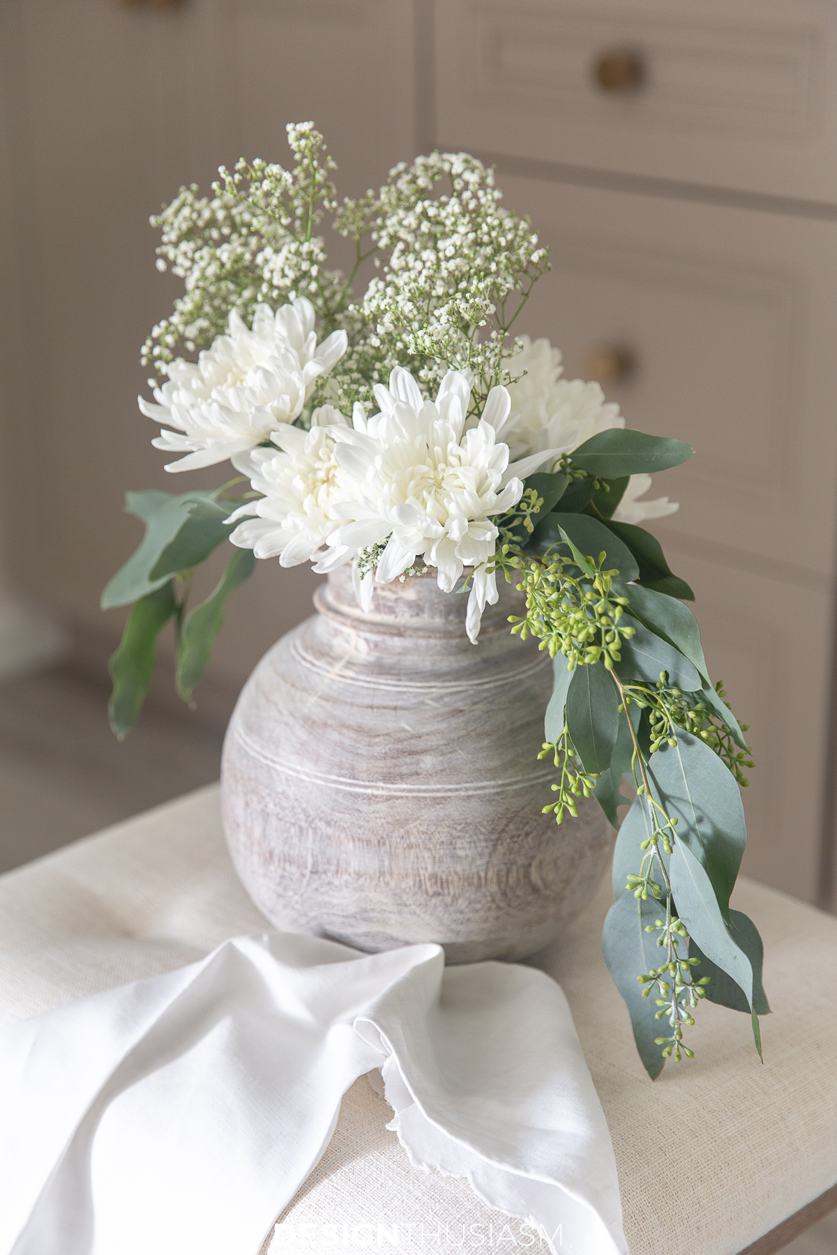 Bath remodel floral arrangement